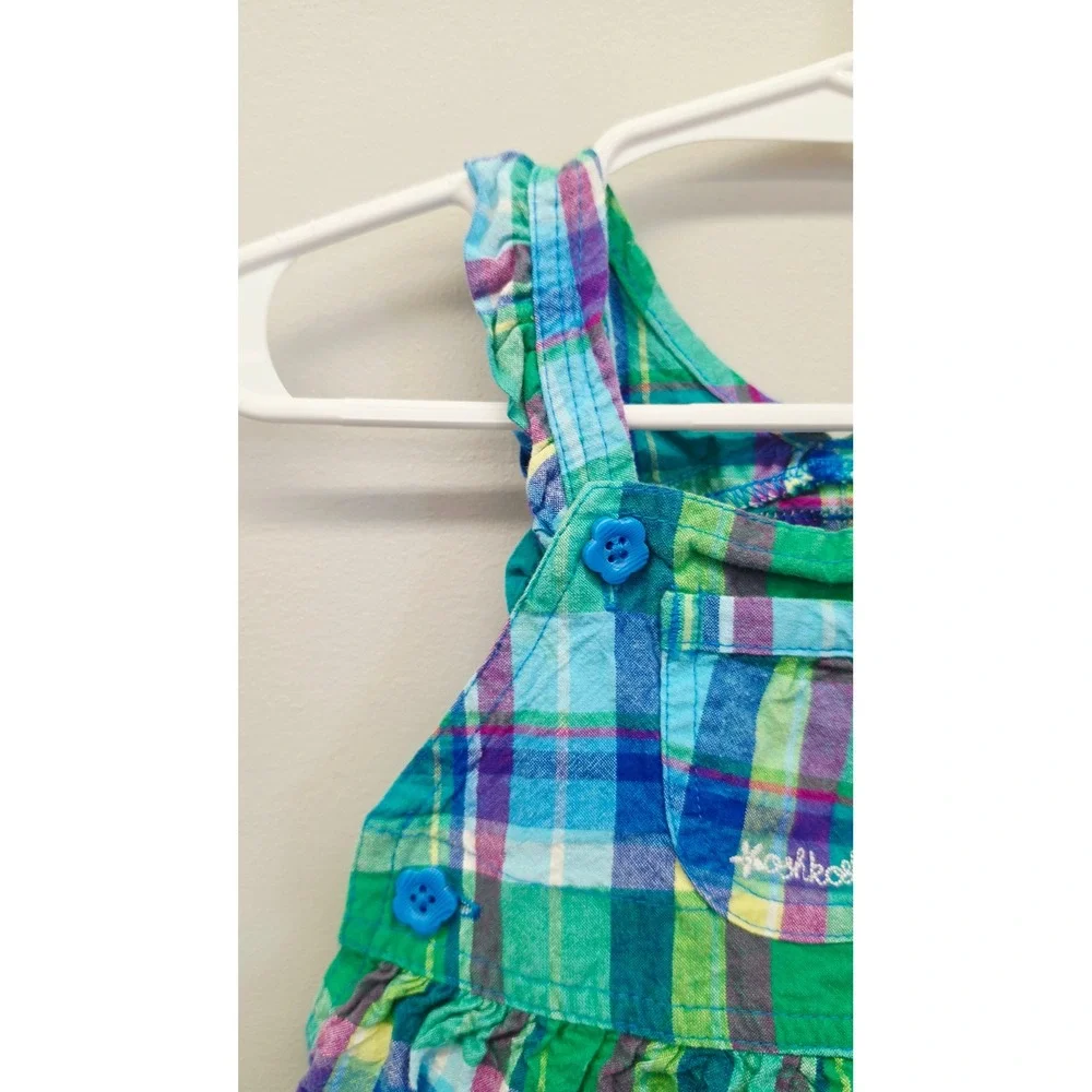 OshKosh B'gosh Baby Girls 6M Plaid Ruffle Jumper Dress
